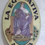 Antiguo Cartel Esmaltado de Seguros "La Equitativa"